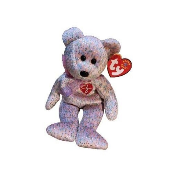 Ty Beanie Baby - 2001 SIGNATURE BEAR - Light Purple Sparkle - Picture 1 of 6